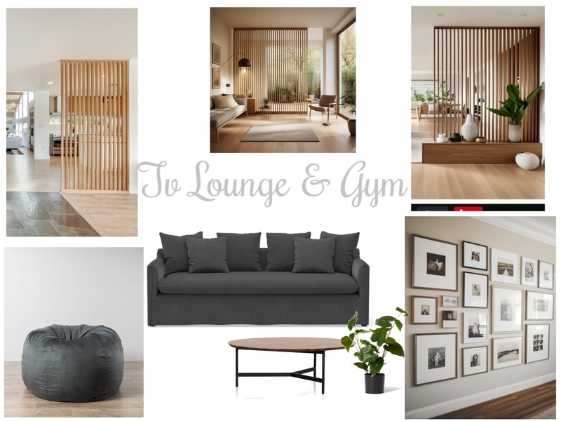 Tammy Lane TV Lounge & Gym Interior Design Mood Board by Carla Dunn Interiors