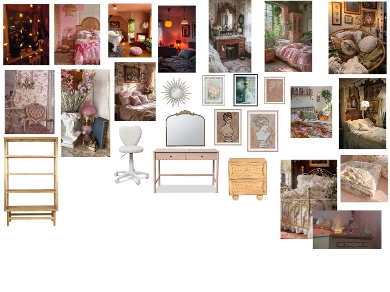 academia boho romantic pink aesthetic Mood Board by bronwyn_pm on Style Sourcebook