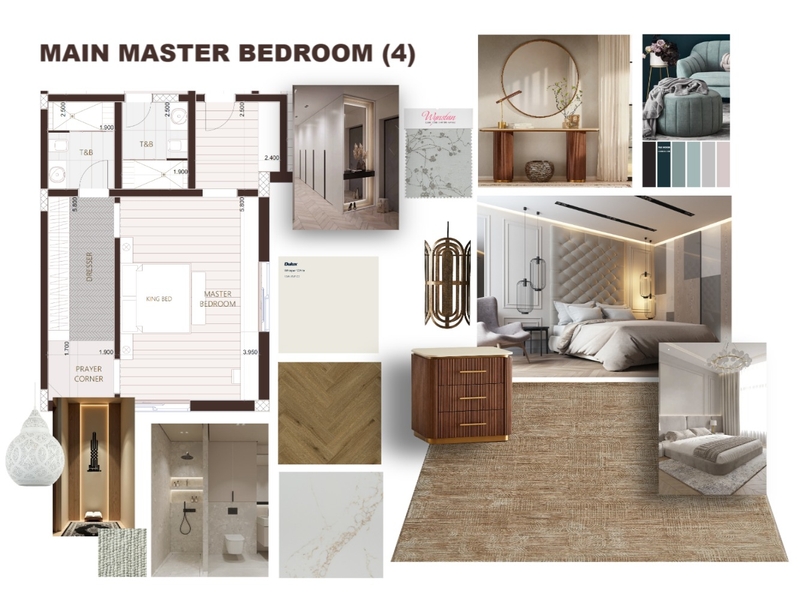 MAIN MASTER BEDROOM Interior Design Mood Board by norhassan