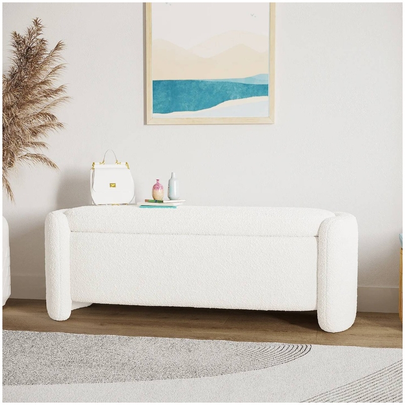Wynne Fabric Storage Ottoman Bench Seat in Cream White Mood Board by luxoliving.com.au on Style Sourcebook
