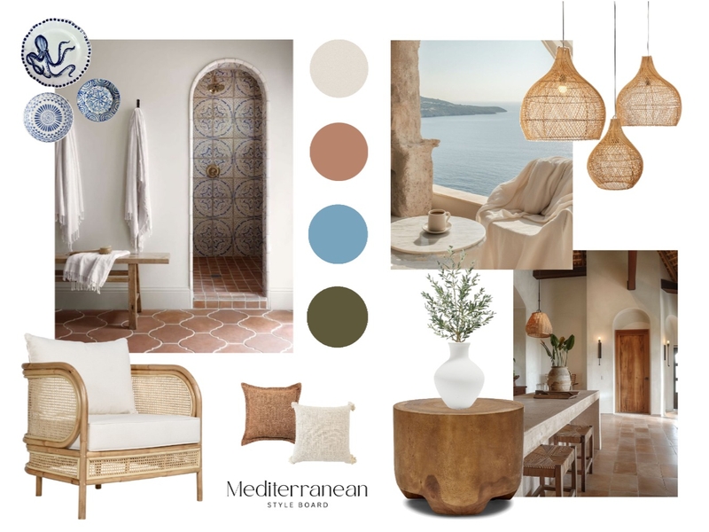 Mediterranean Interior Design Mood Board by Renee Wratih