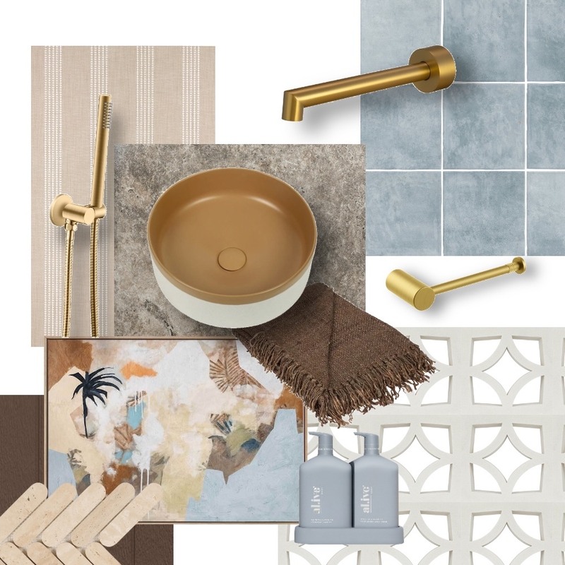 Blue and Clay Vibe Mood Board by Aquaperla on Style Sourcebook