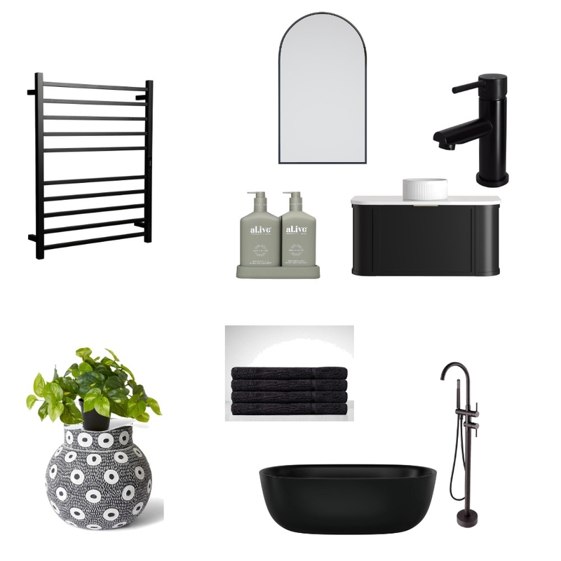 Black bathroom Interior Design Mood Board by Nobs