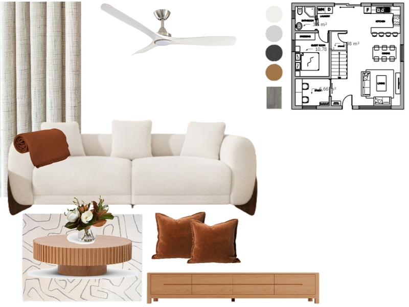 Sample Board / Living Room Mood Board by fidele on Style Sourcebook