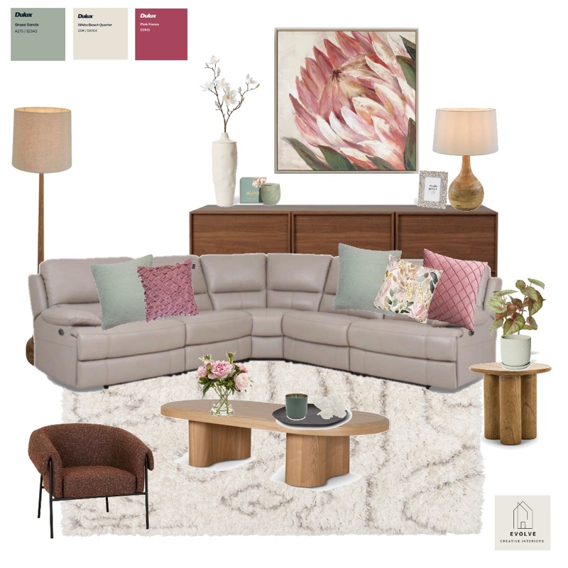 Monaco Pl Sage and Berry Lounge Mood Board by Evolve Creative Interiors on Style Sourcebook