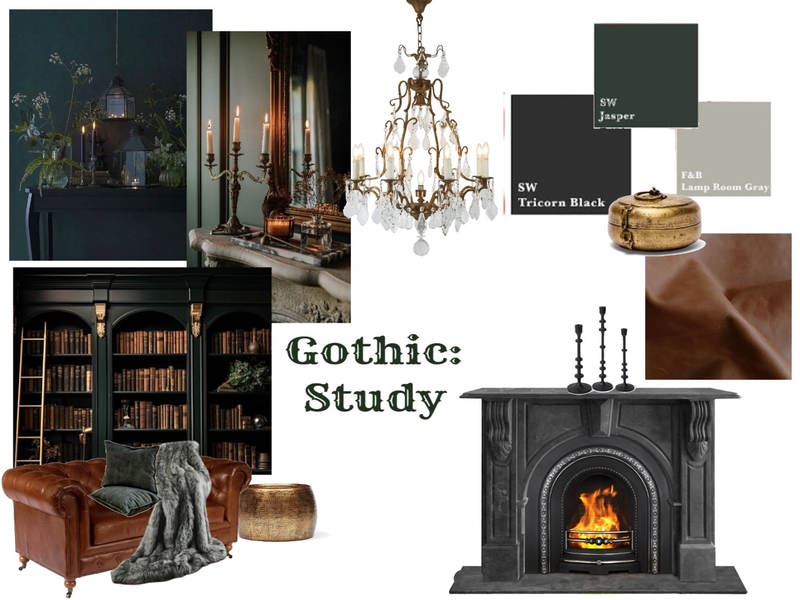 Moody Gothic/Academia Study Mood Board by AmyLynn on Style Sourcebook