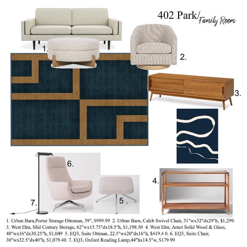402 Park - Family Room Interior Design Mood Board by Cindy S