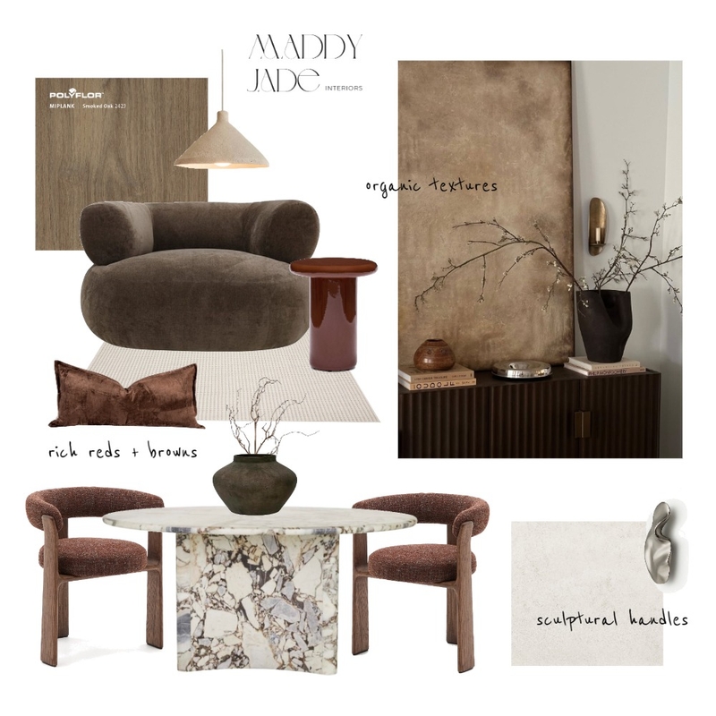 Rich burgandy and brown dining mood board Mood Board by Maddy Jade Interiors on Style Sourcebook