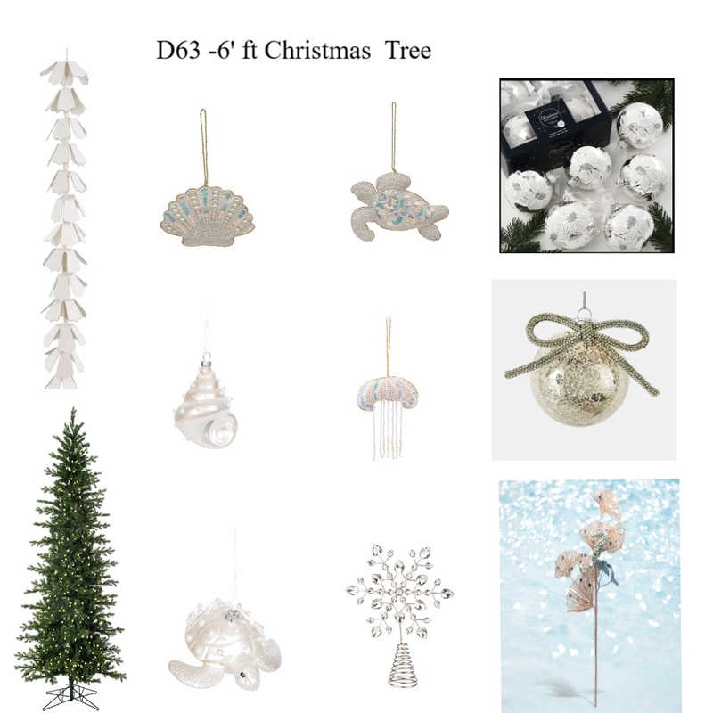 D63 - Caribbean Club 6ft Christmas Tree Interior Design Mood Board by Bedside