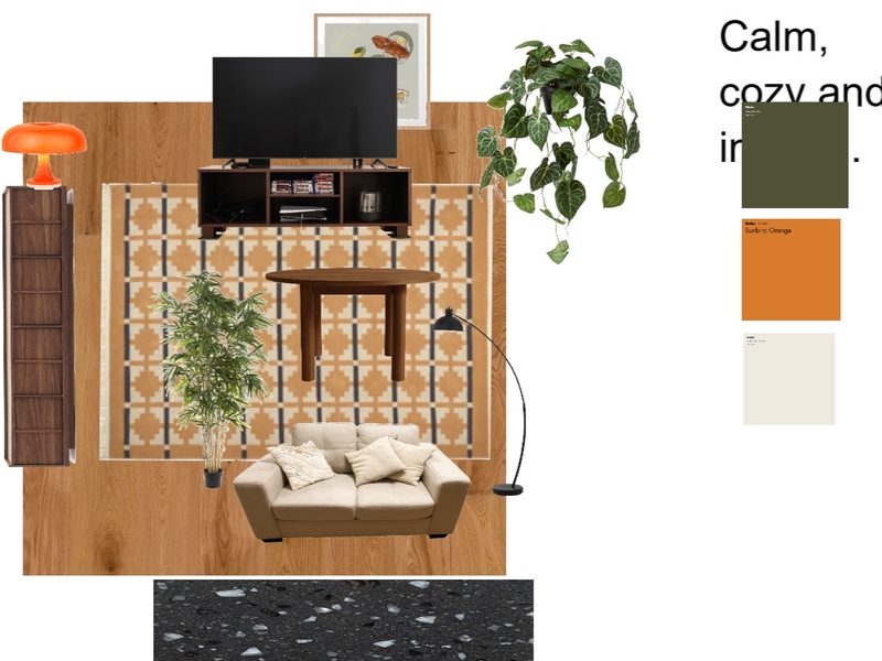 Current Living Room - Mid Century Modern - Cozy, Moody, relaxing Mood Board by sayuika on Style Sourcebook