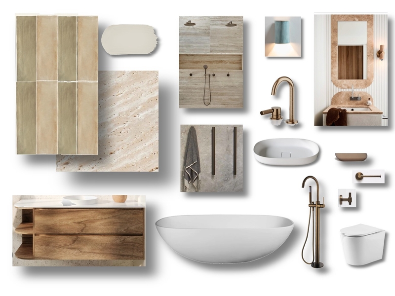 Belrose Bathroom sample board Interior Design Mood Board by lizinlanvin