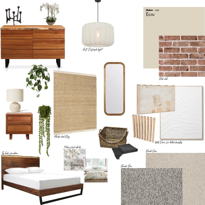 Bedroom Warm Modern Interior Design Mood Board by NeillMcC Bedroom Warm Modern Interior Design Mood Board by NeillMcC