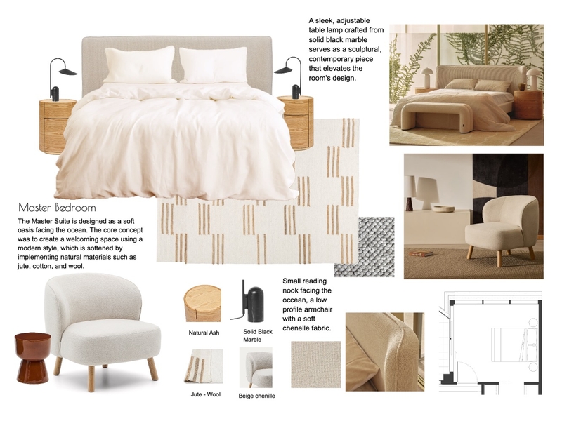 Master Bedroom Interior Design Mood Board by Studio Thicia Luiza