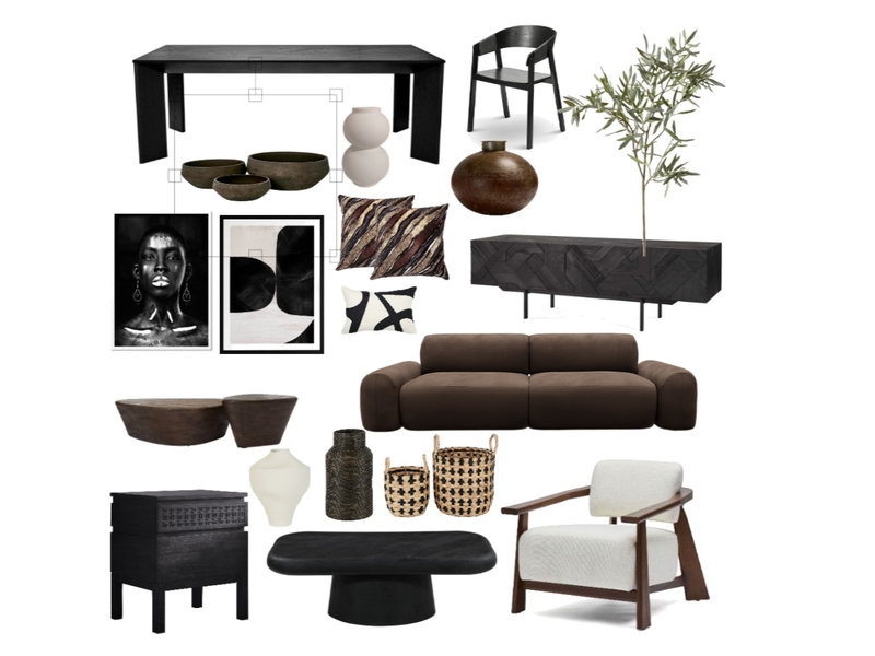 LIVING AND DINING Interior Design Mood Board by NREDONDO