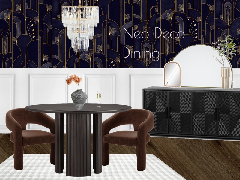 Neo Deco Dining Room Interior Design Mood Board by KtCDesigns Neo Deco Dining Room Interior Design Mood Board by KtCDesigns