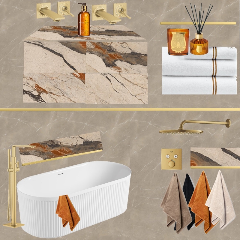 Ensuite - rust Interior Design Mood Board by SweetTooth1922