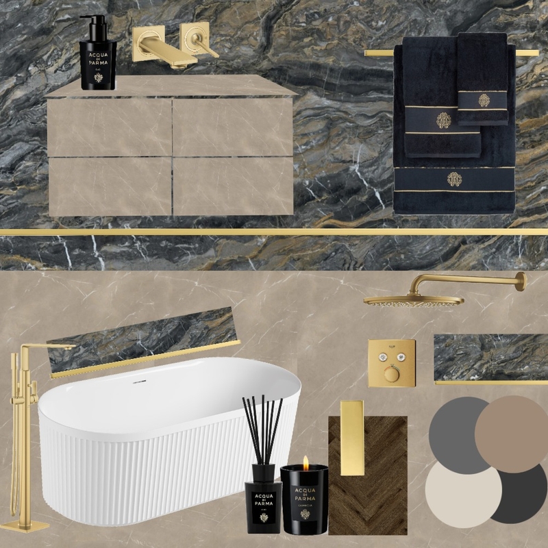Ensuite - black Interior Design Mood Board by SweetTooth1922