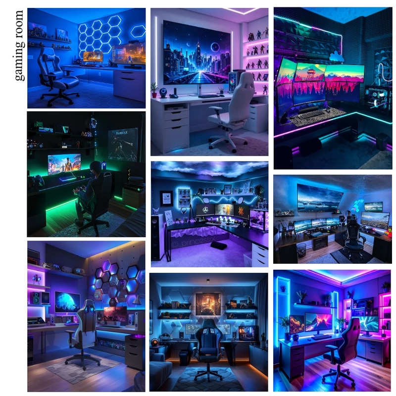 gaming room Interior Design Mood Board by elifozgur