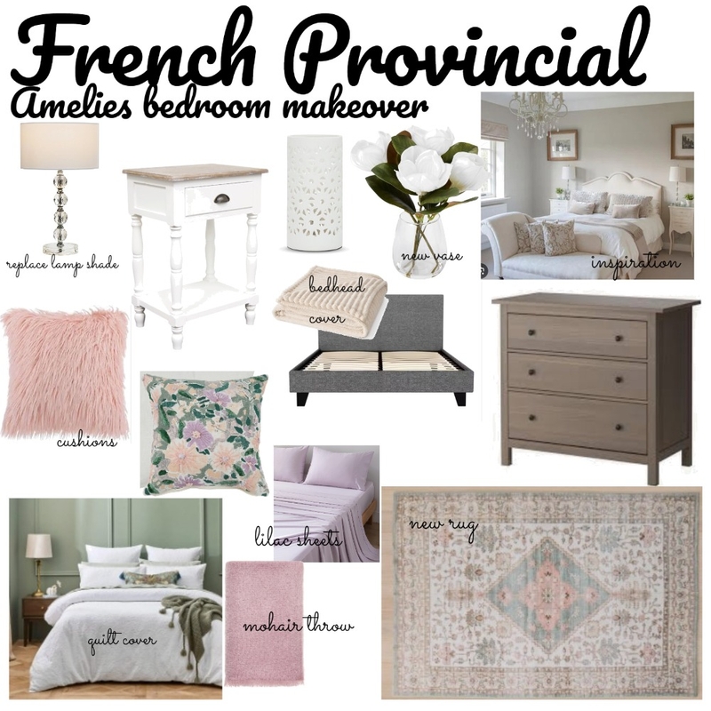 Amelies interior styling bedroom make over Mood Board by Tammy Gill Studio on Style Sourcebook