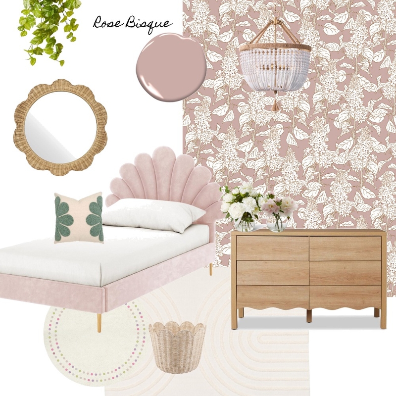 Pink girls bedroom - Lilacs Wallpaper Mood Board by brittanypolatisdesign on Style Sourcebook