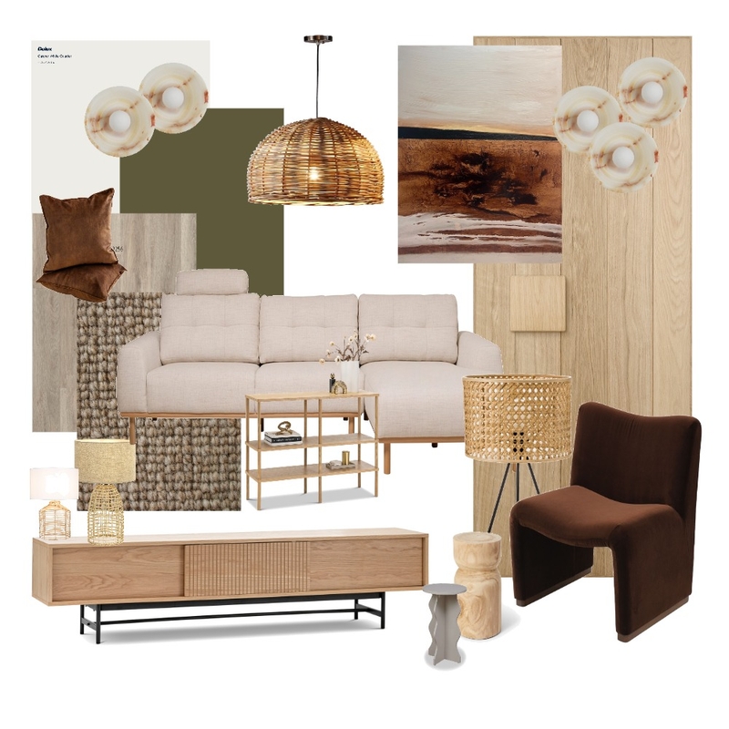 Rattan Living Area Mood Board by Design by Uliana on Style Sourcebook