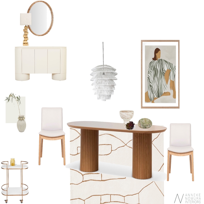 Minimalist Bohemian Dining Room Mood Board by ANNEKE NOMURA INTERIORS on Style Sourcebook