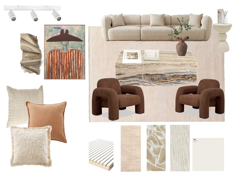 Living Area Sample Board Mood Board by Courtney Hazbic Interiors on Style Sourcebook