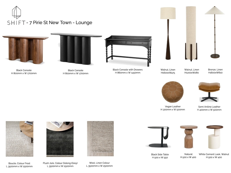 7 Pirie St New Town - Lounge Interior Design Mood Board by EllieG