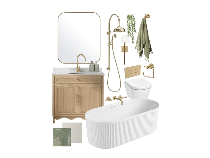 BATHROOM SAMPLE BOARD Interior Design Mood Board by Claudialee00