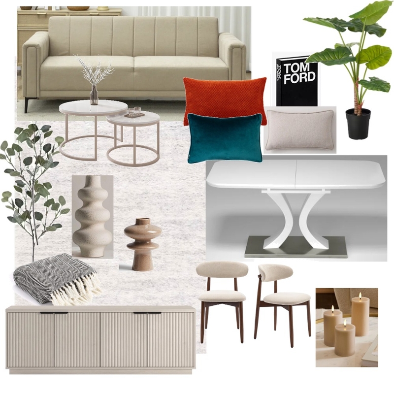 21 Young Street 2 bed living room wood Interior Design Mood Board by Lovenana
