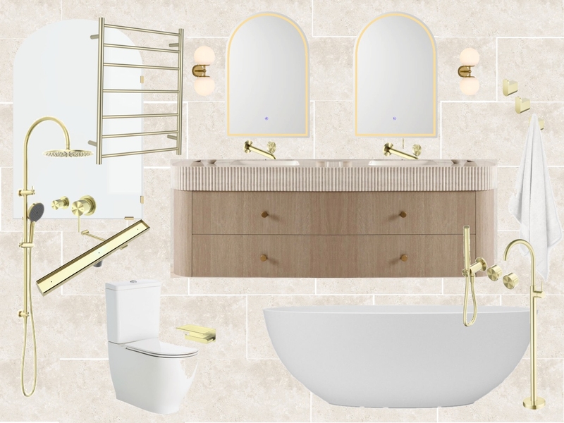 Ensuite - Version 1 x2 - ADP v3 Arched Mirror Mood Board by Velda on Style Sourcebook