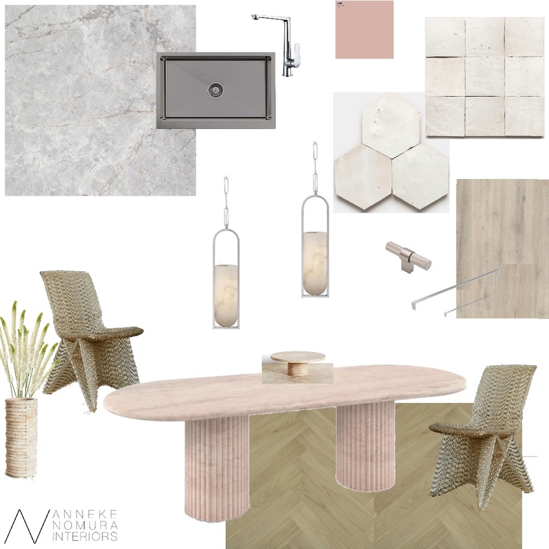 Pink Marble Dining Room / Kitchen Mood Board by ANNEKE NOMURA INTERIORS on Style Sourcebook