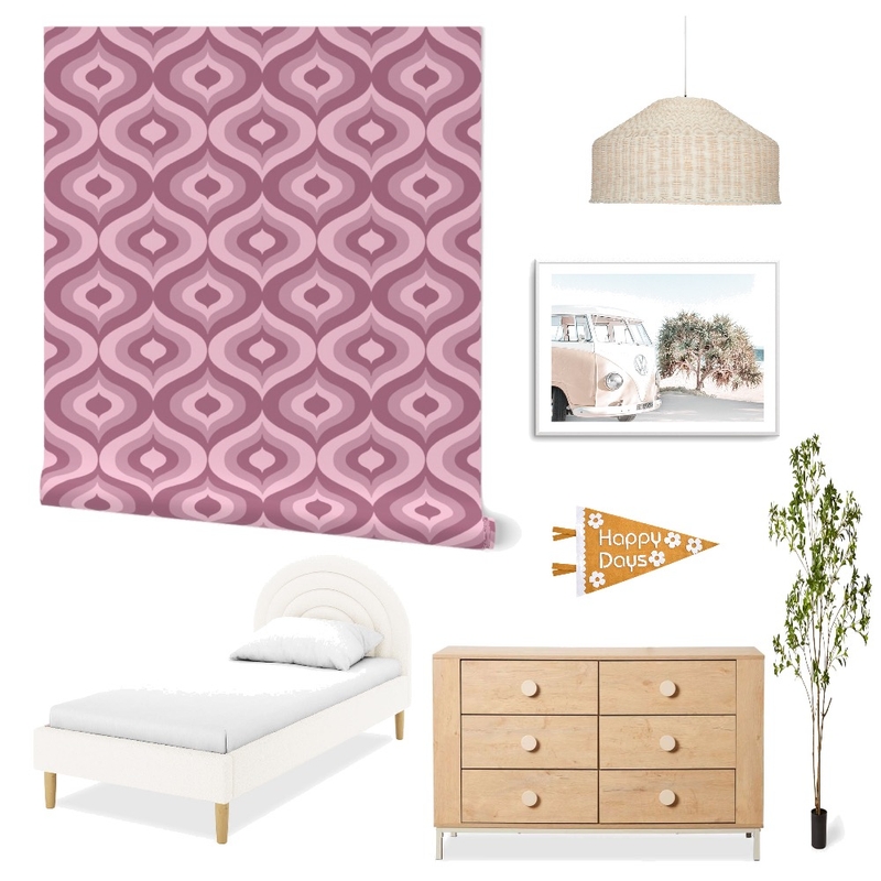 Retro Ogees Wallpaper for Dorm Decor Mood Board by ashclarkart on Style Sourcebook