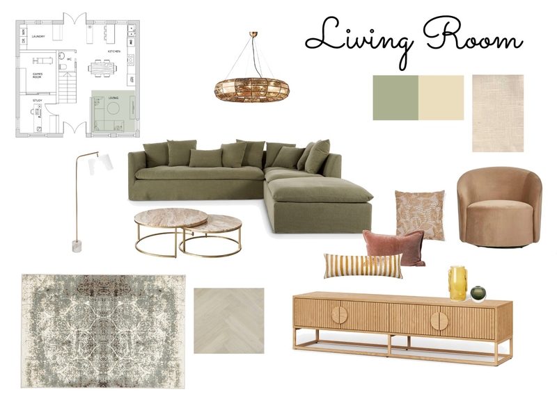 Module 9 - Living Room Mood Board by maymay814 on Style Sourcebook