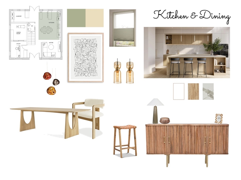 Module 9 Kitchen & Dining Interior Design Mood Board by maymay814