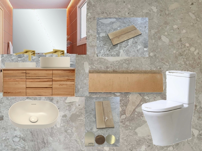 Powder Room - Almond Basin Interior Design Mood Board by Cobblestone Studios