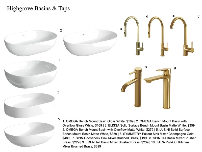 Highgrove Basins & taps San Remo Bathroom Remodel Mood Board by maeve home & style on Style Sourcebook