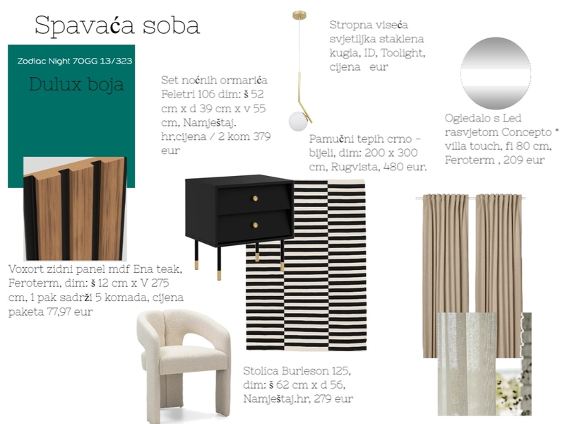 Spavaća soba br. 1 Ivan Mood Board by acikovic on Style Sourcebook
