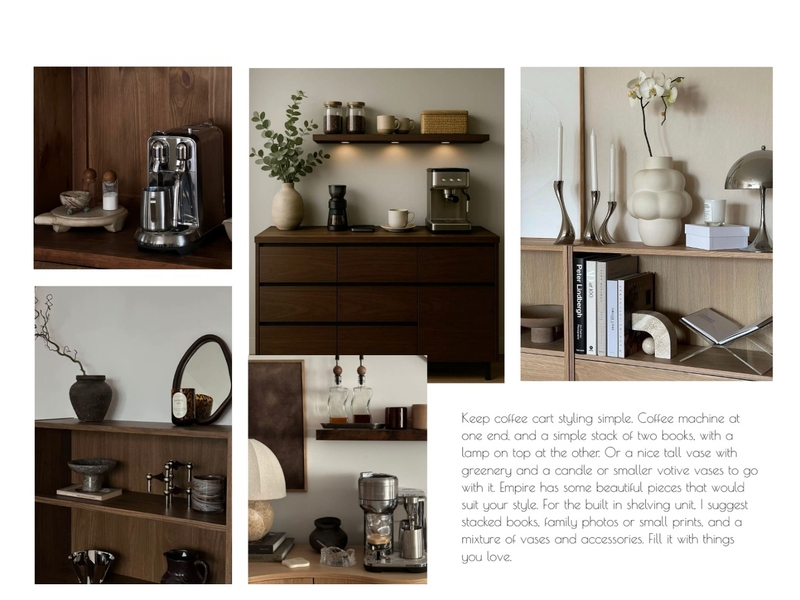 Coffee cart and shelf styling Mood Board by Styled Spaces Studio on Style Sourcebook