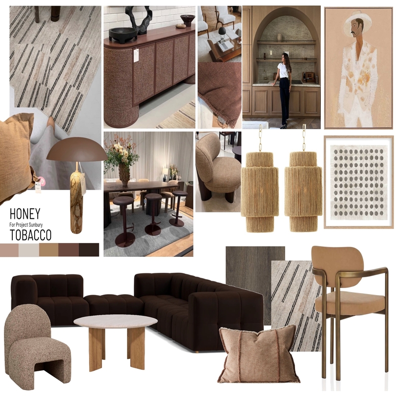 Honey Tobacco for Project Sunbury Mood Board by Rhiannon Lee, Oleander & Finch Interiors on Style Sourcebook