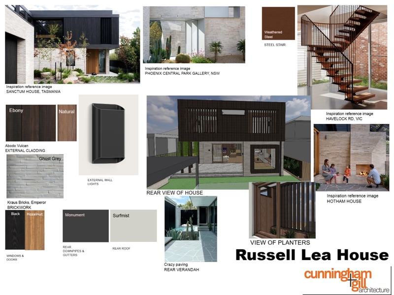 Russell Lea project Interior Design Mood Board by Cunningham Gill Architecture