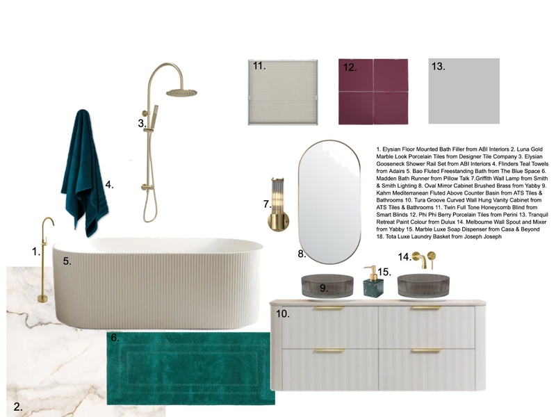 Terrace Ensuite Interior Design Mood Board by CarlieLinda