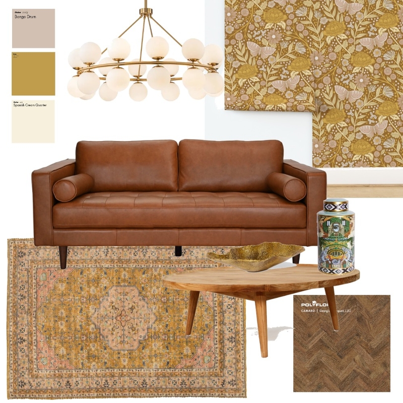 Golden Living Room Mood Board by latheandquill on Style Sourcebook