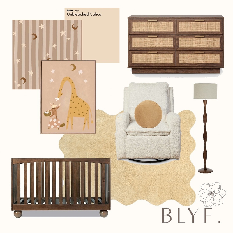 Starry Nursery v2 Interior Design Mood Board by BLYF Interiors