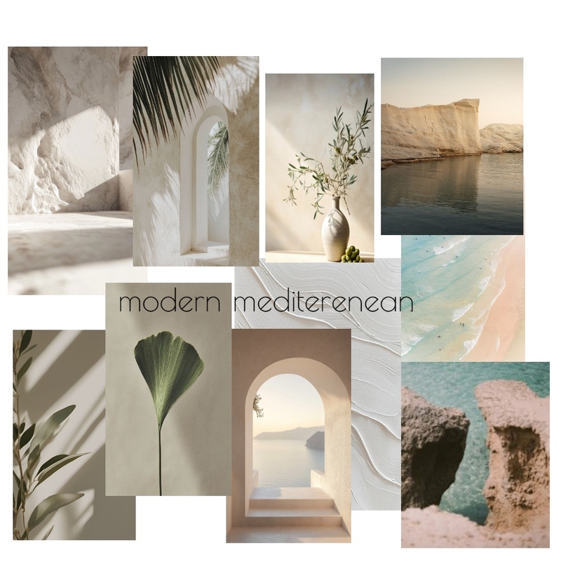 modern mediterranean Interior Design Mood Board by jenniferandri