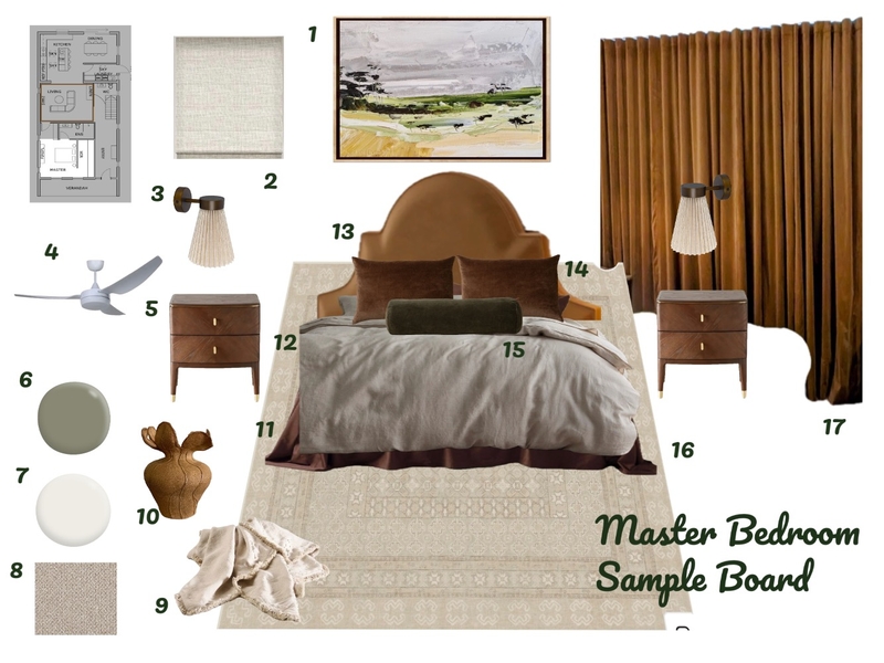 Paddington Terrace House Victorian Master Bedroom Sample Board Interior Design Mood Board by Dune Drifter Interiors