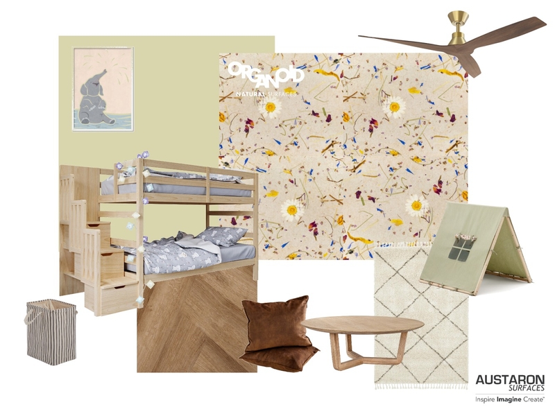 Kids Room with Organoid Almwiese Light Interior Design Mood Board by Austaron Surfaces Kids Room with Organoid Almwiese Light Interior Design Mood Board by Austaron Surfaces