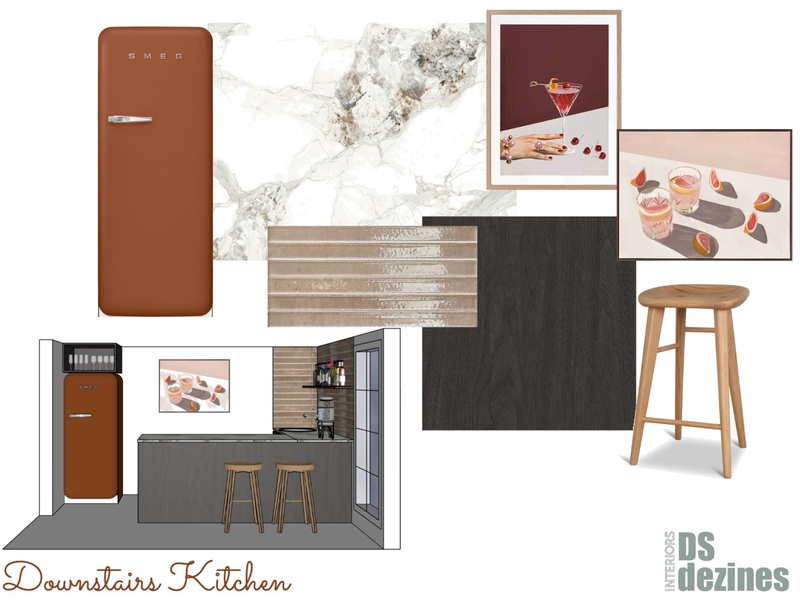 Tina Downstairs Kitchen Interior Design Mood Board by DSdezines Interiors