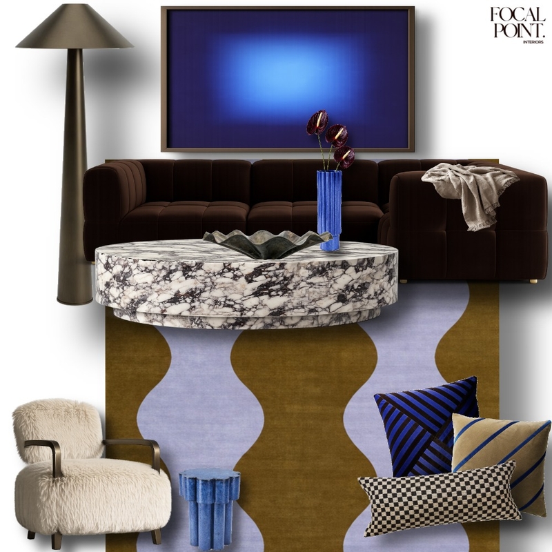 Olive, Chocolate and Periwinkle Blue Mood Board by Focal Point Interior Design on Style Sourcebook