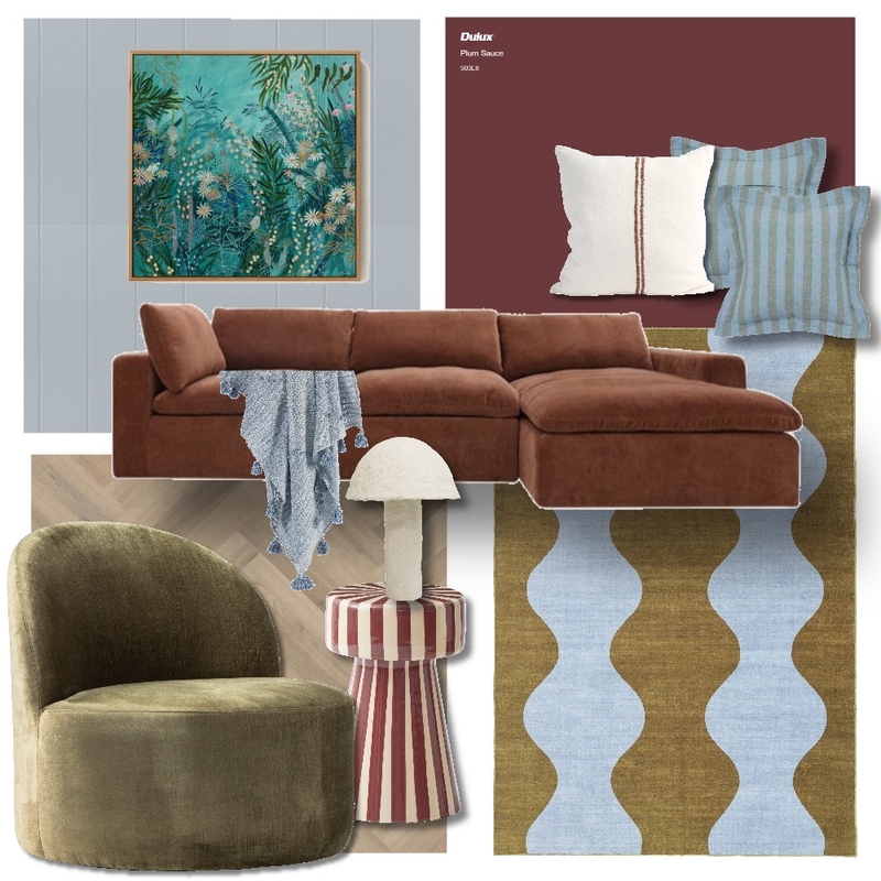 Playful Living Room Interior Design Mood Board by Manea Interior Design & Styling Playful Living Room Interior Design Mood Board by Manea Interior Design & Styling